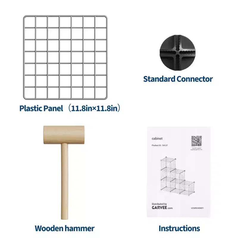 Modular 6-Cube Wire Grid Storage Organizer, Metal Shelving Unit