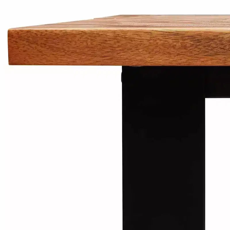 Live Edge Solid Acacia Wood Dining Table with Steel Legs, Seats 6