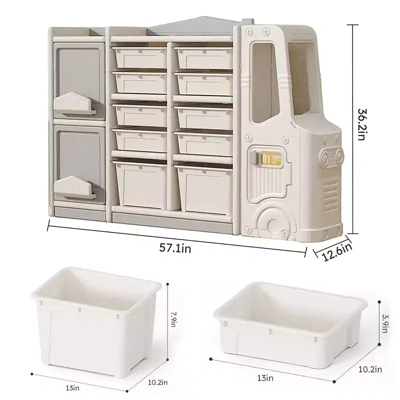 Kids Toy Storage Cabinet, Eco-Friendly HDPE, Multifunctional