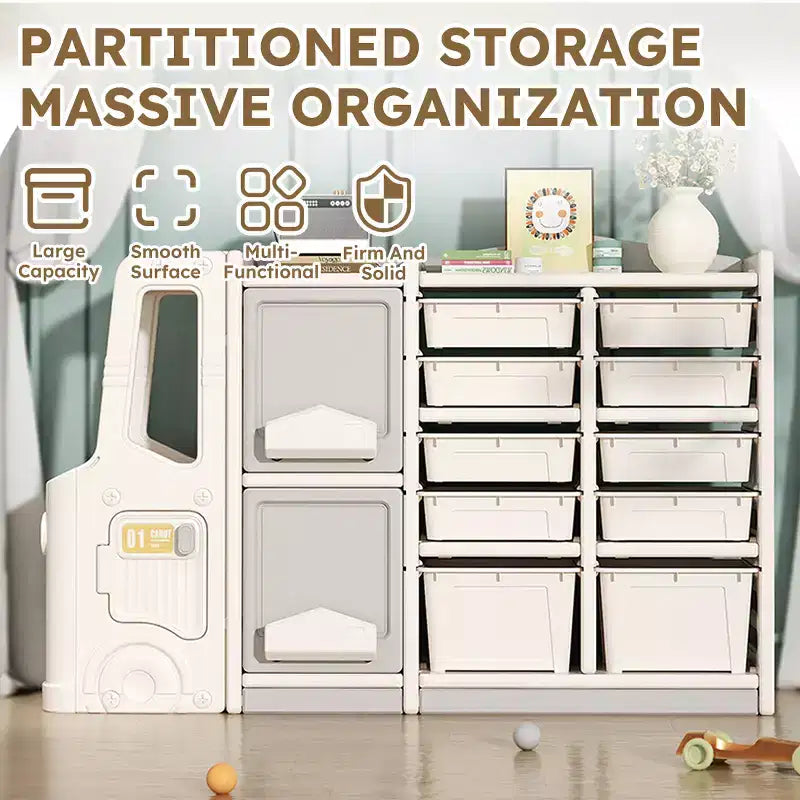 Kids Toy Storage Cabinet, Eco-Friendly HDPE, Multifunctional
