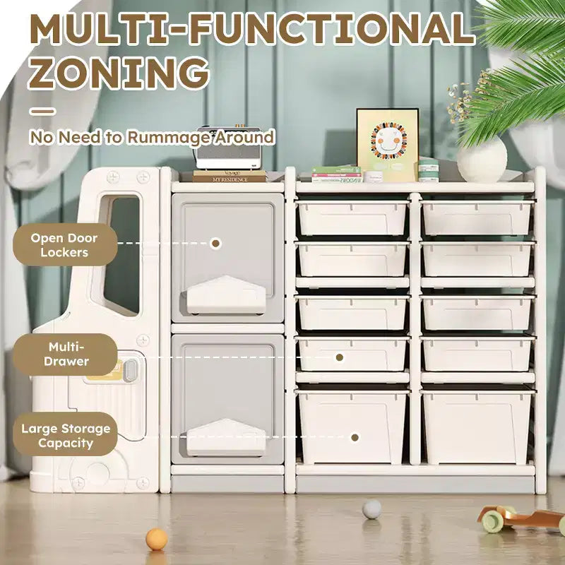 Kids Toy Storage Cabinet, Eco-Friendly HDPE, Multifunctional