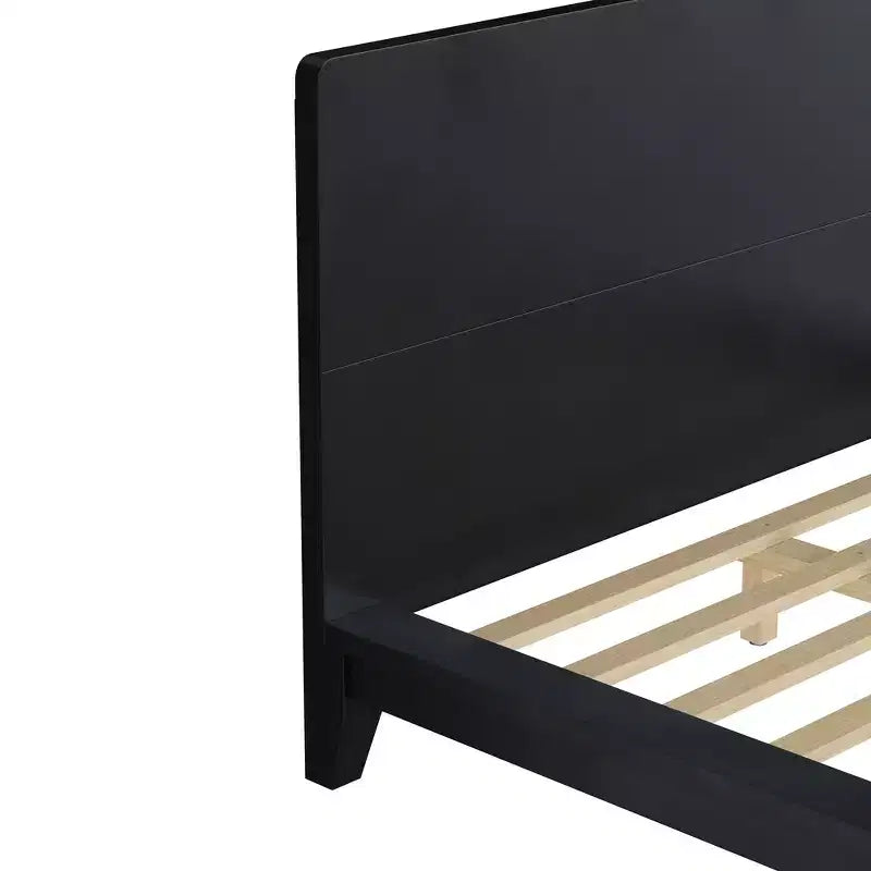 Full Platform Bed Frame with Headboard and Wood Slat Support