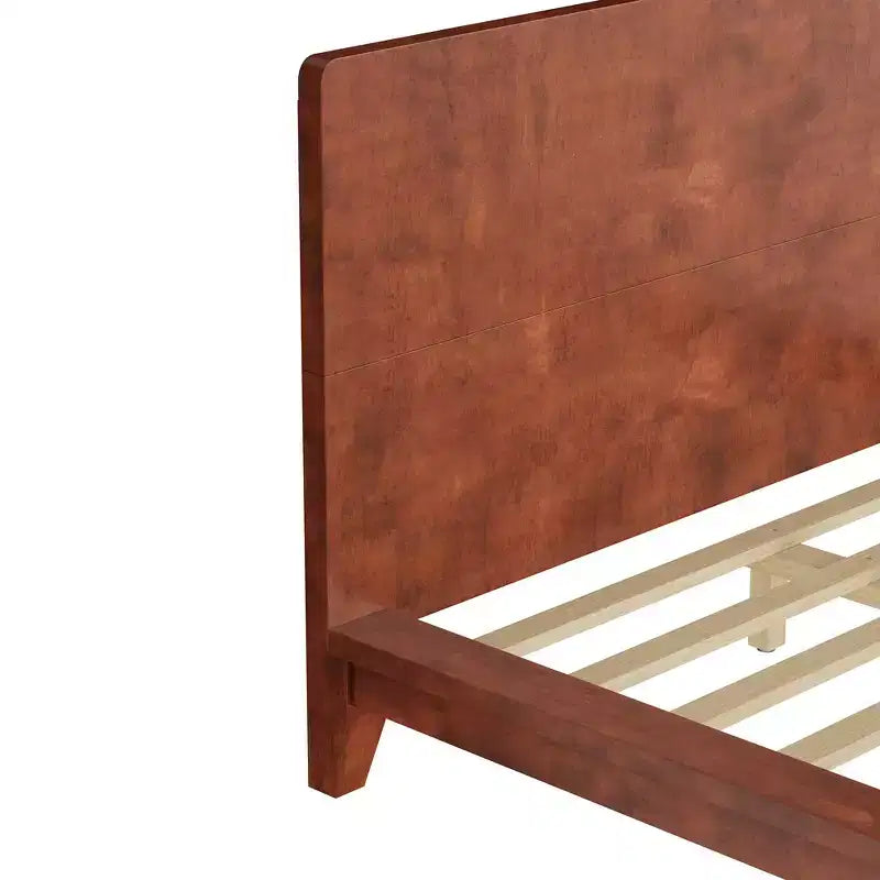 Full Platform Bed Frame with Headboard and Wood Slat Support