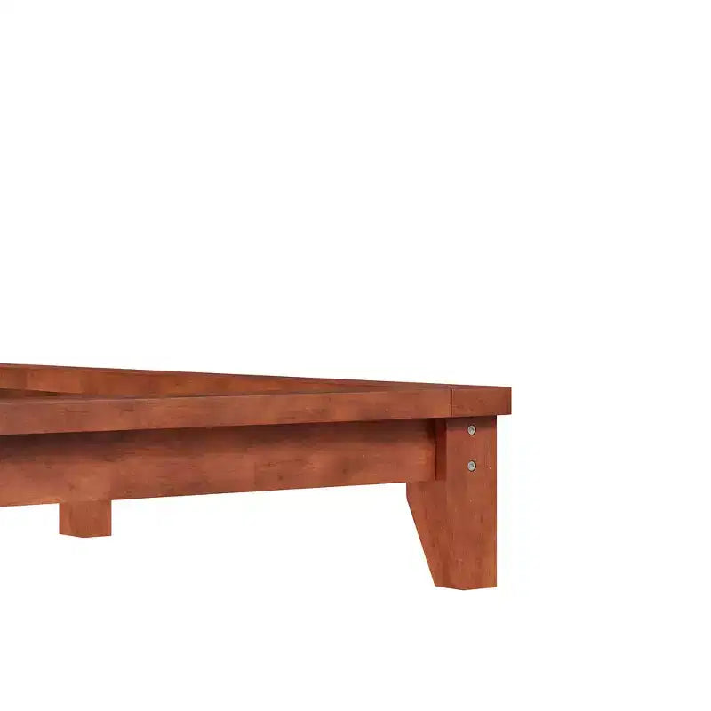 Full Platform Bed Frame with Headboard and Wood Slat Support