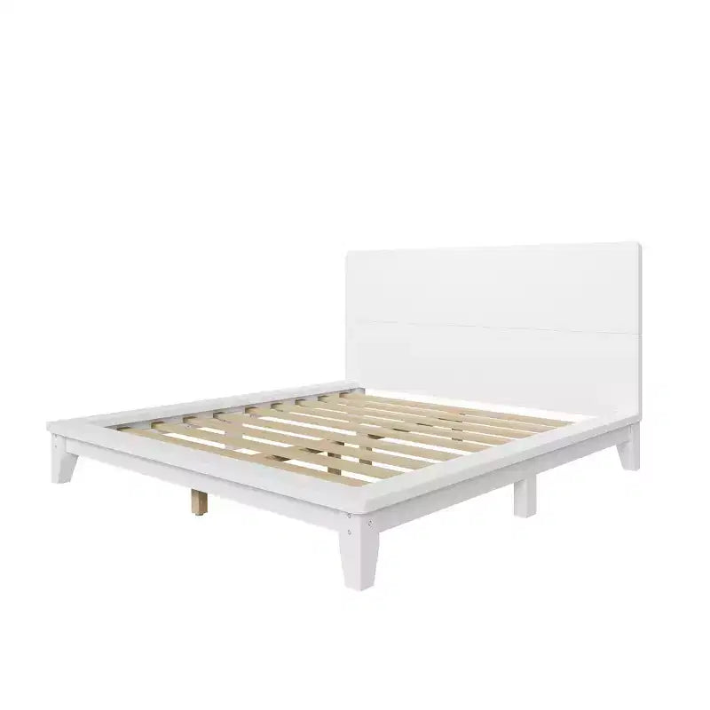 Full Platform Bed Frame with Headboard and Wood Slat Support