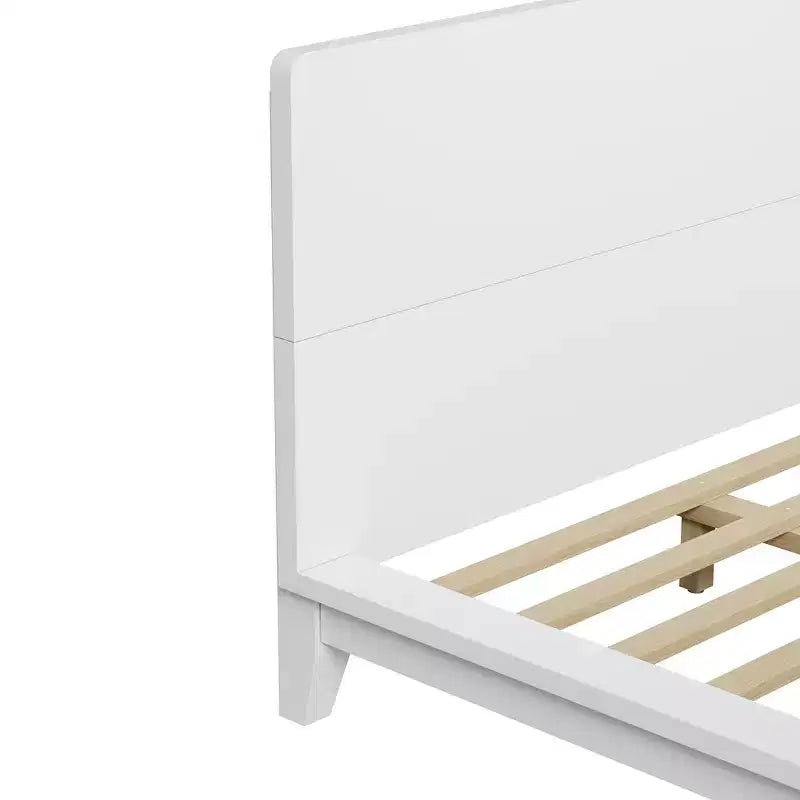 Full Platform Bed Frame with Headboard and Wood Slat Support