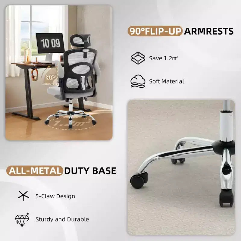 Ergonomic High-Back Mesh Office Chair with Headrest and Lumbar Support