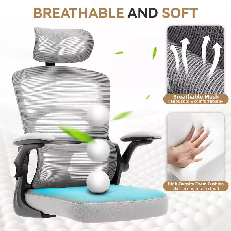 Ergonomic High-Back Mesh Office Chair with Headrest and Lumbar Support