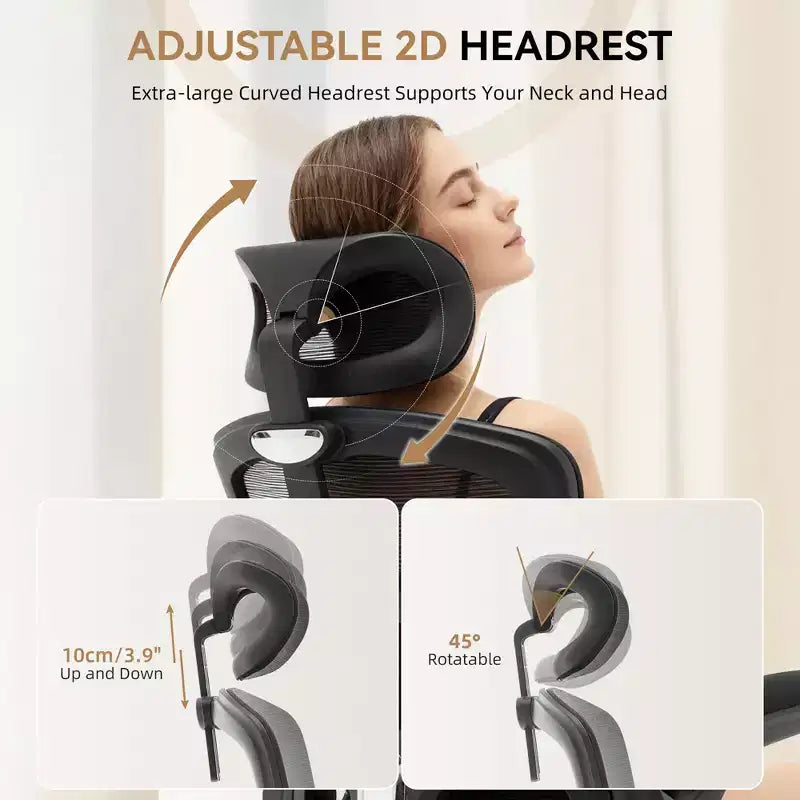 Ergonomic High-Back Mesh Office Chair with Headrest and Lumbar Support
