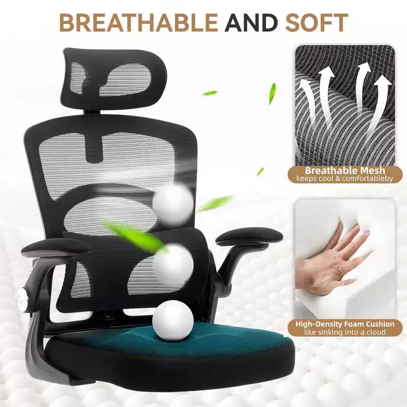 Ergonomic High-Back Mesh Office Chair with Headrest and Lumbar Support