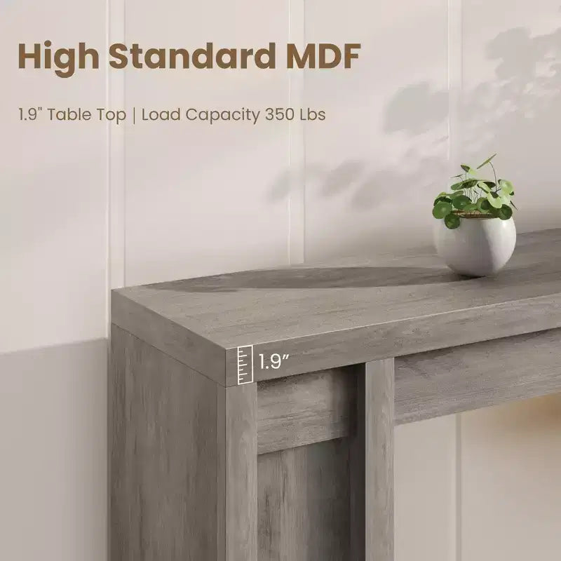70.9" Farmhouse Console Table, Walnut Vintage Wood Grain