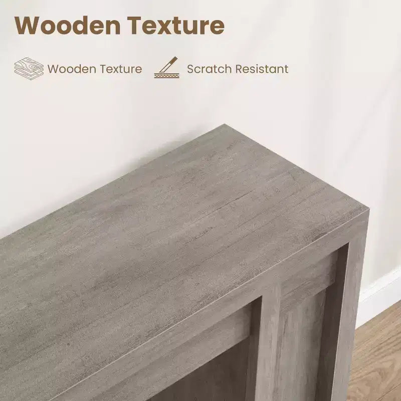 70.9" Farmhouse Console Table, Walnut Vintage Wood Grain
