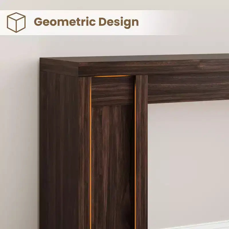 70.9" Farmhouse Console Table, Walnut Vintage Wood Grain