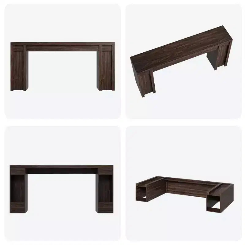 70.9" Farmhouse Console Table, Walnut Vintage Wood Grain