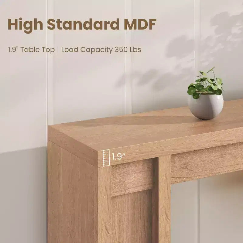 70.9" Farmhouse Console Table, Walnut Vintage Wood Grain