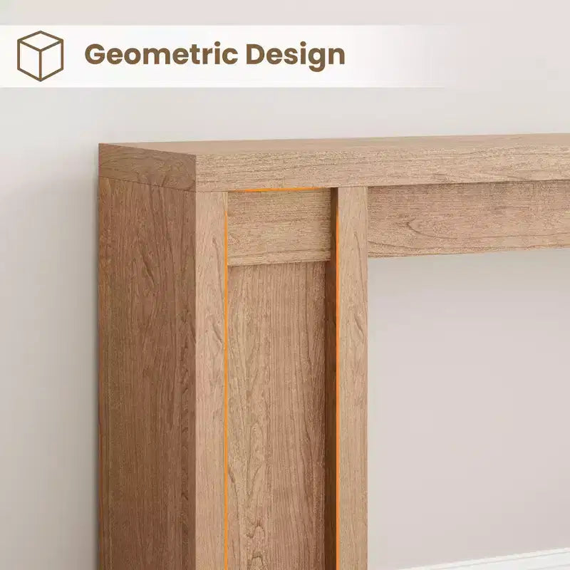 70.9" Farmhouse Console Table, Walnut Vintage Wood Grain