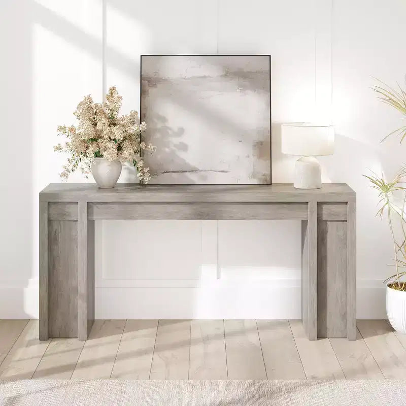 70.9" Farmhouse Console Table, Walnut Vintage Wood Grain