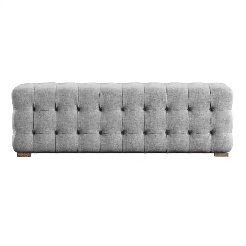 Linen Fabric Tufted Bench