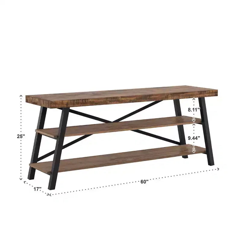 Rustic X-Base 60" TV Stand, Brown