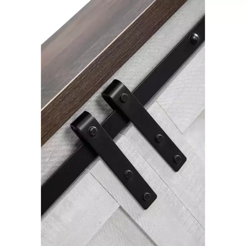 Electric Fireplace TV Stand with Barn Door Console for TVs up to 60"