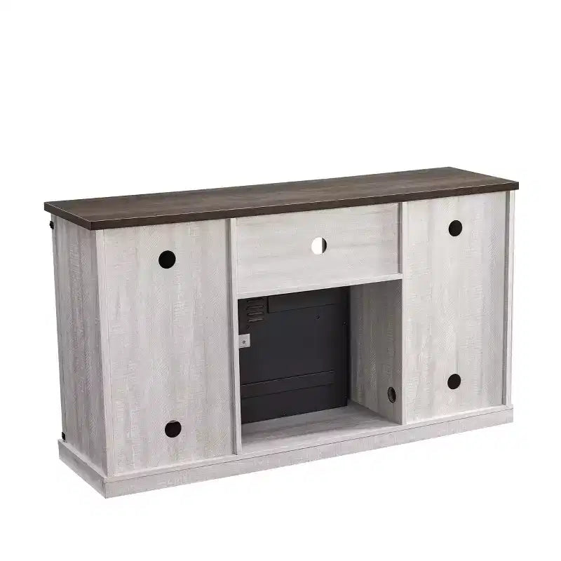 Electric Fireplace TV Stand with Barn Door Console for TVs up to 60"