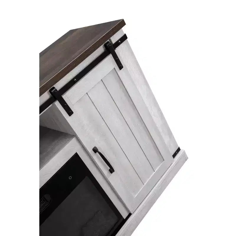 Electric Fireplace TV Stand with Barn Door Console for TVs up to 60"