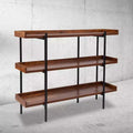 3-Shelf Rustic Wood Grain Display Bookcase, 35"H