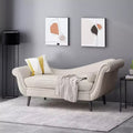 Contemporary Chaise Lounge with Scroll Arms and Tapered Legs