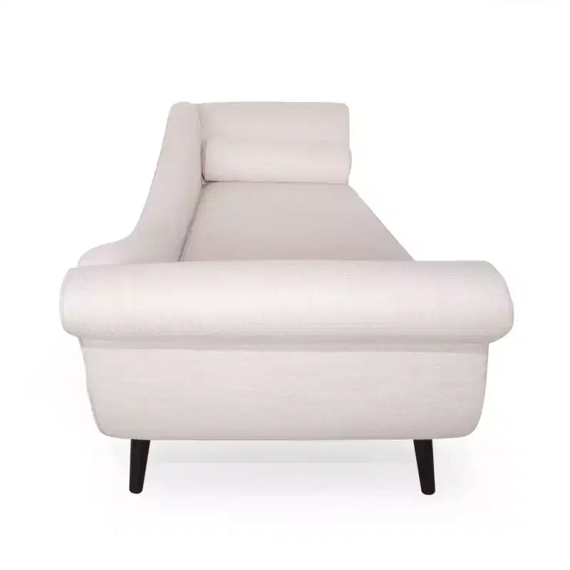 Contemporary Chaise Lounge with Scroll Arms and Tapered Legs