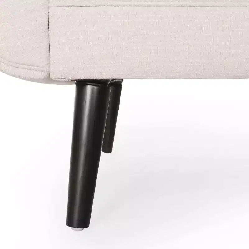 Contemporary Chaise Lounge with Scroll Arms and Tapered Legs