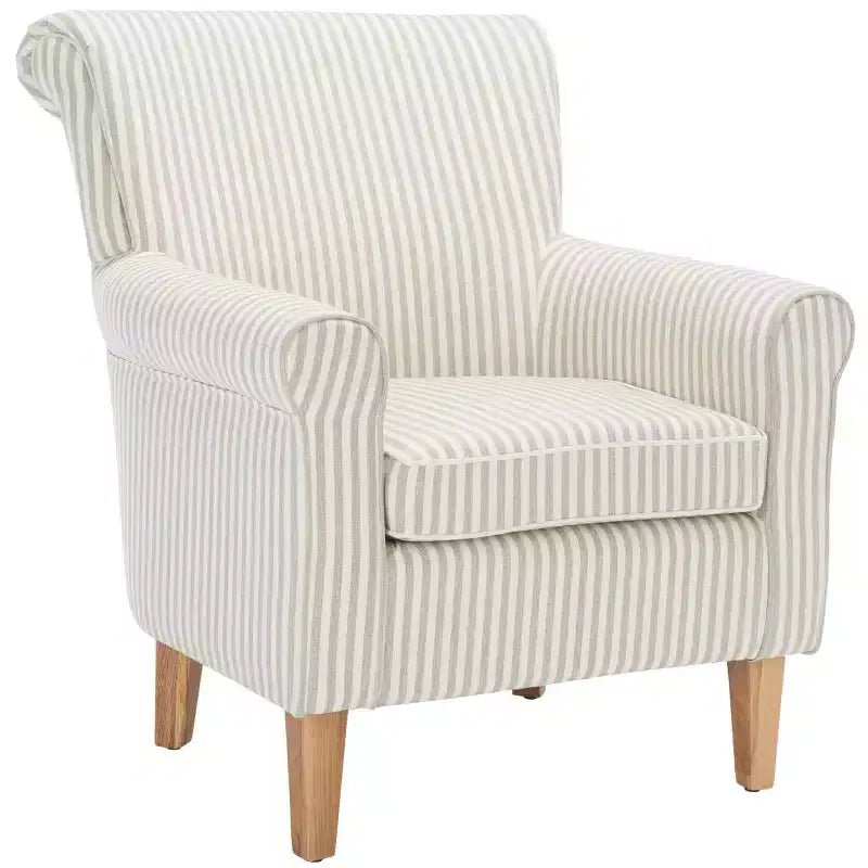 Upholstered Club Armchair, Red-White Floral Print, Cotton/Linen