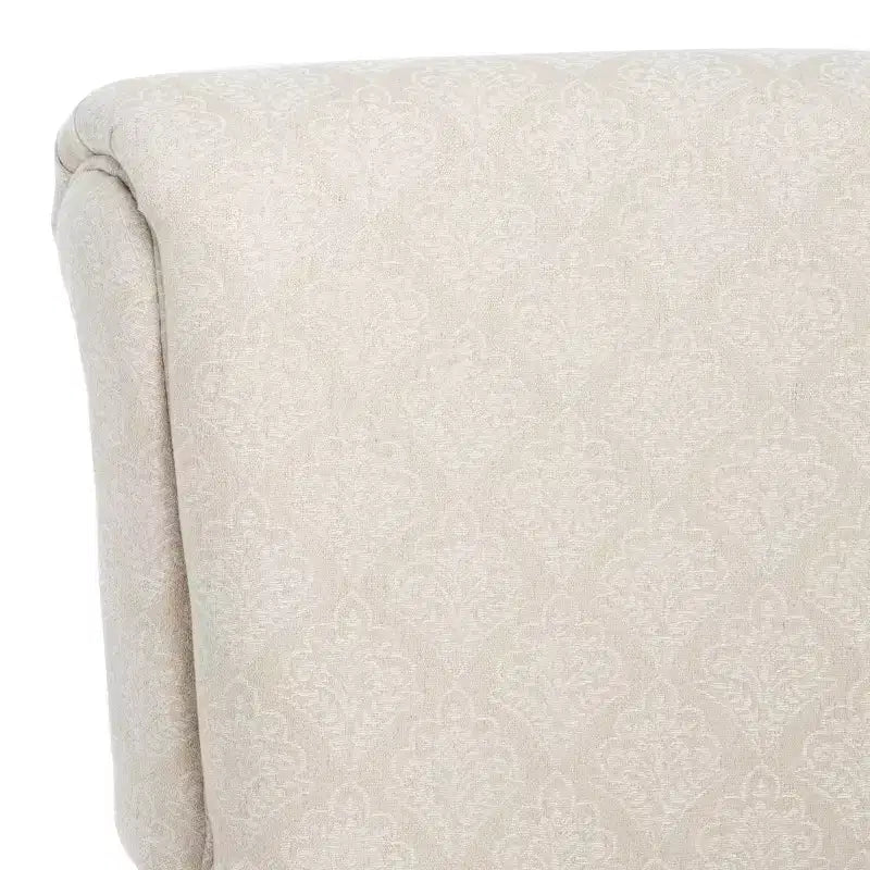 Upholstered Club Armchair, Red-White Floral Print, Cotton/Linen