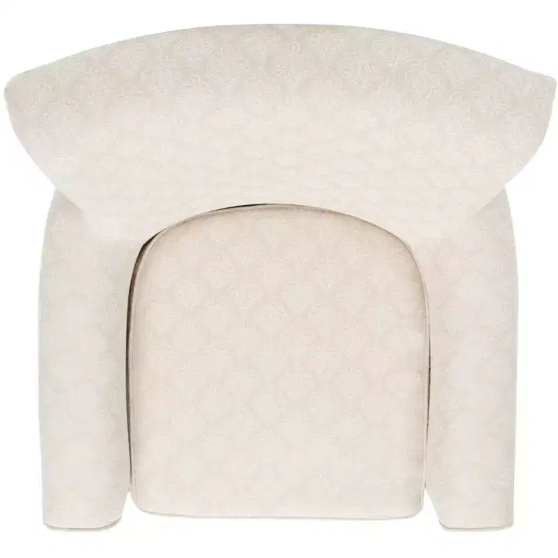 Upholstered Club Armchair, Red-White Floral Print, Cotton/Linen