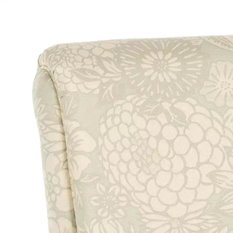 Upholstered Club Armchair, Red-White Floral Print, Cotton/Linen