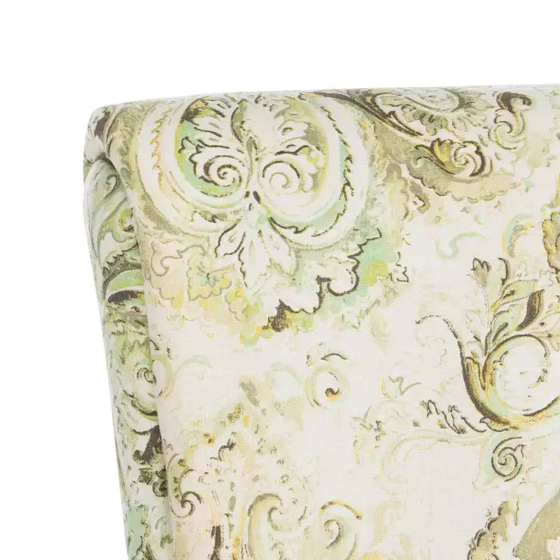 Upholstered Club Armchair, Red-White Floral Print, Cotton/Linen