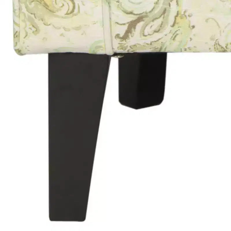 Upholstered Club Armchair, Red-White Floral Print, Cotton/Linen
