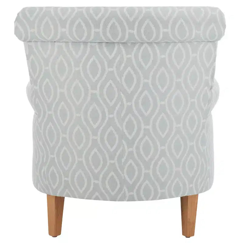Upholstered Club Armchair, Red-White Floral Print, Cotton/Linen