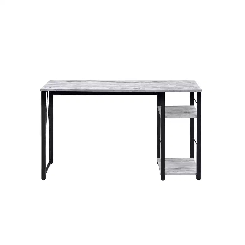 Metal Frame Writing Desk with Open Storage Shelf