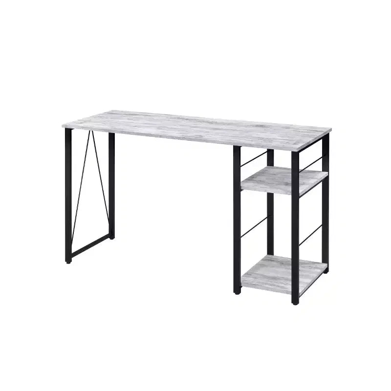 Metal Frame Writing Desk with Open Storage Shelf