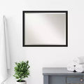 Narrow Brushed Black Framed Bathroom Vanity Wall Mirror