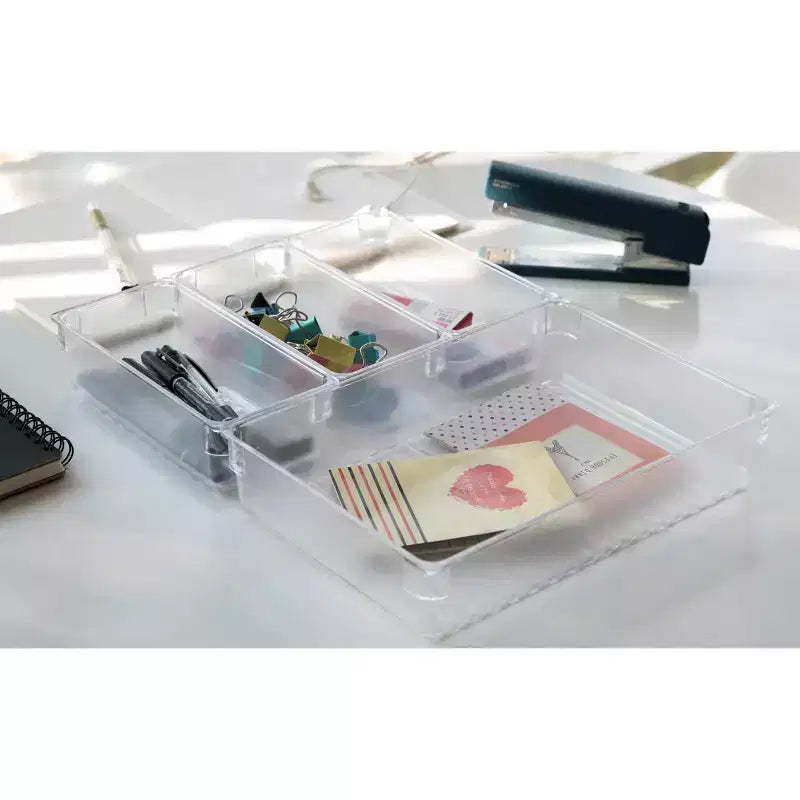 Clear Plastic Drawer Organizers, Set of 4