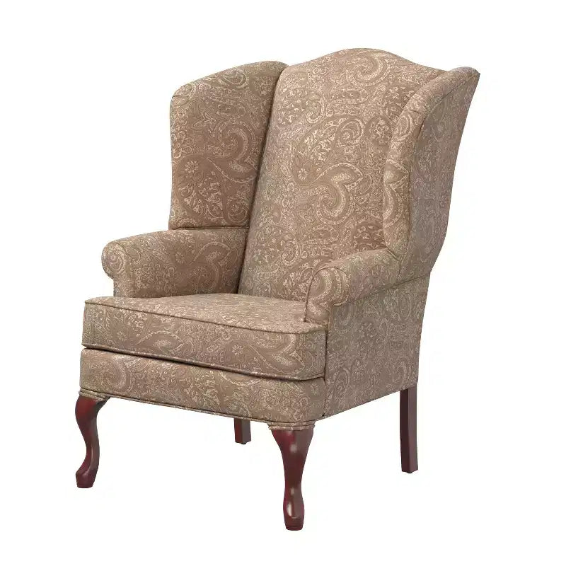 Traditional Wingback Accent Chair, Polyester Upholstery