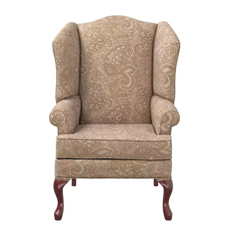 Traditional Wingback Accent Chair, Polyester Upholstery