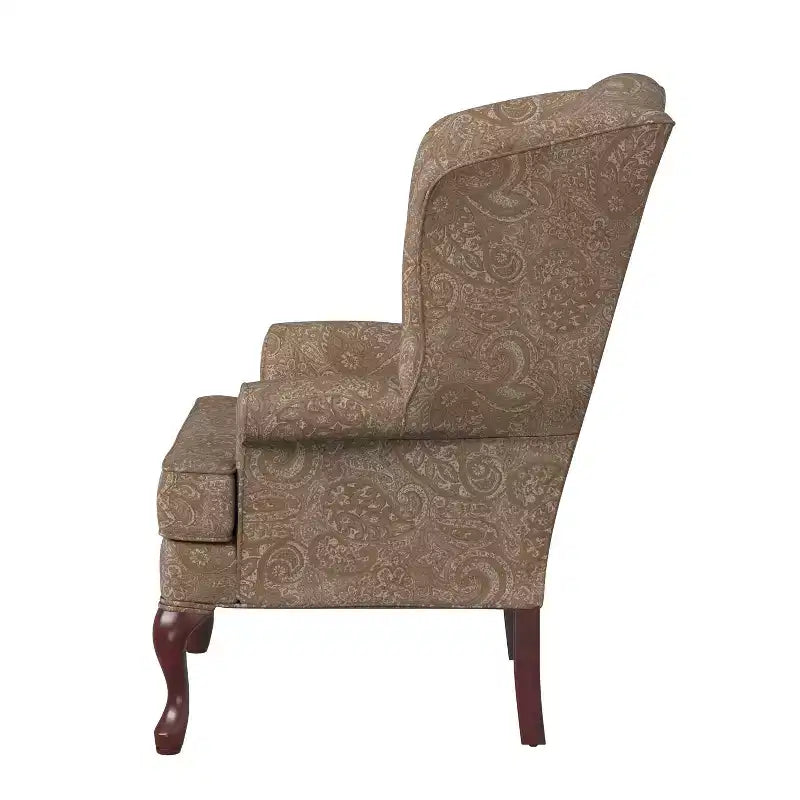 Traditional Wingback Accent Chair, Polyester Upholstery