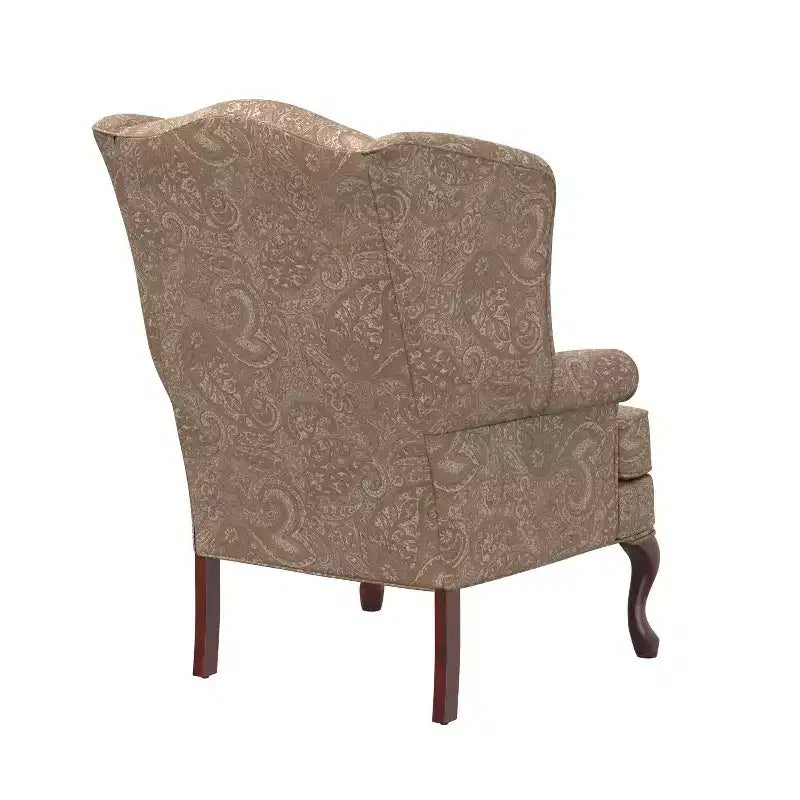 Traditional Wingback Accent Chair, Polyester Upholstery
