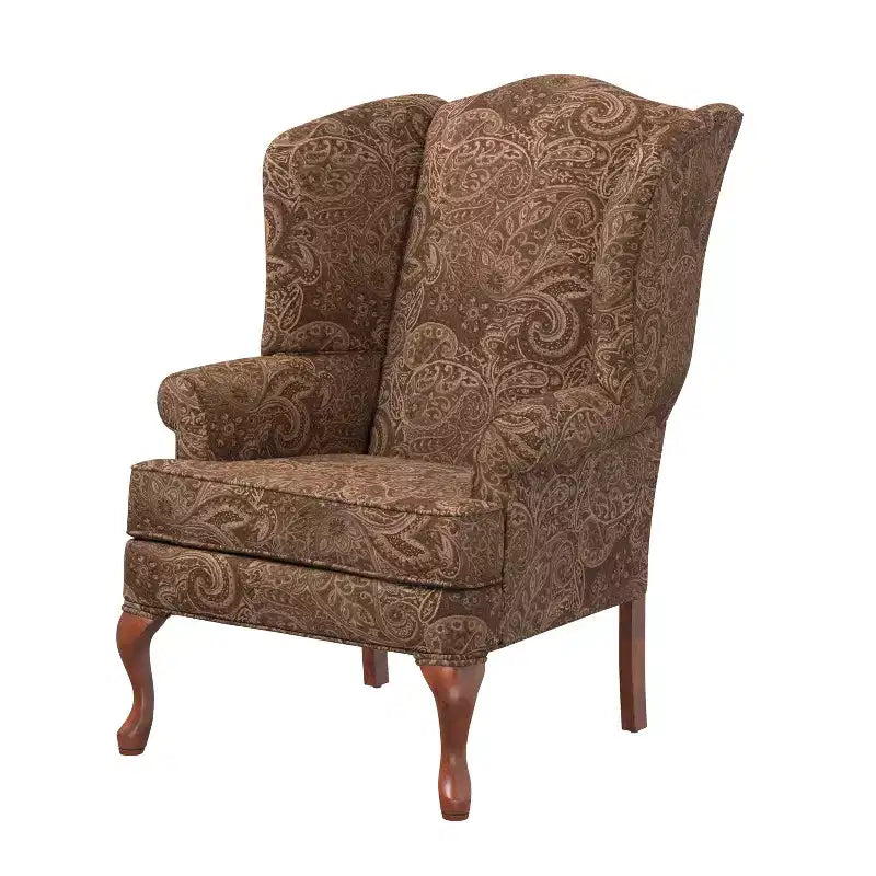 Traditional Wingback Accent Chair, Polyester Upholstery