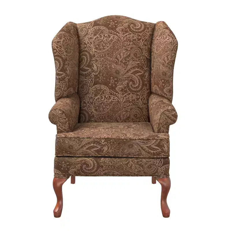 Traditional Wingback Accent Chair, Polyester Upholstery