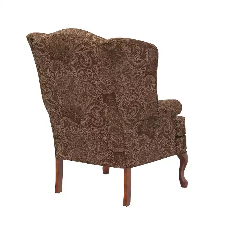 Traditional Wingback Accent Chair, Polyester Upholstery