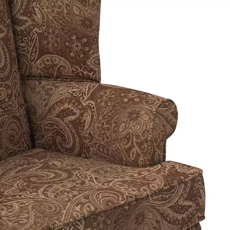 Traditional Wingback Accent Chair, Polyester Upholstery