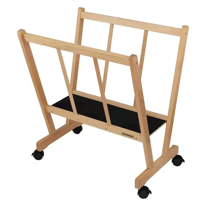 Large Wood Print Rack with Locking Castors for Canvas, Art and Posters
